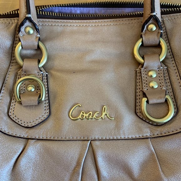 Coach Ashley Metallic Leather Satchel – Rose Gold | Style #F15445 - Picture 5 of 13